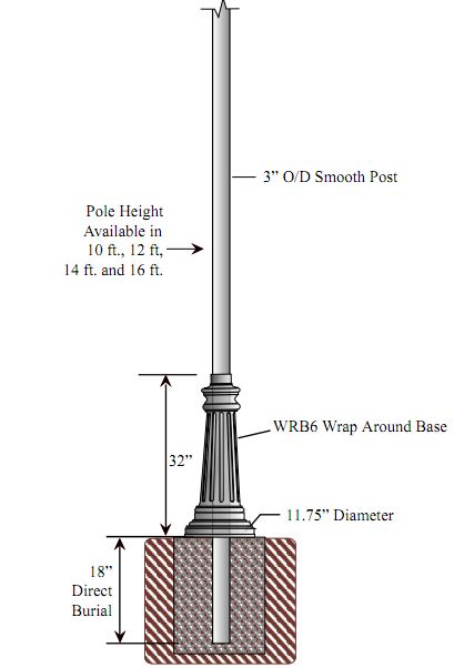 12 foot aluminum light pole