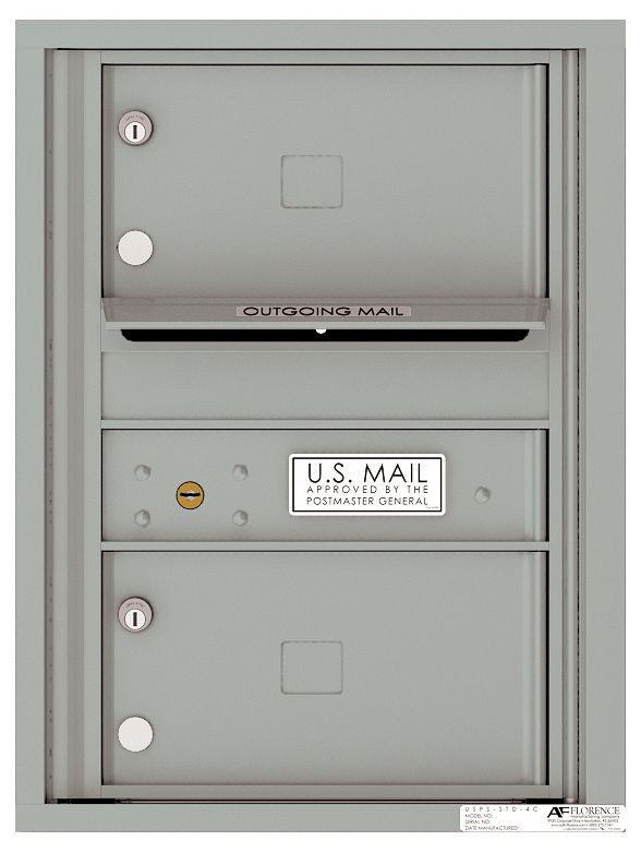 Single Column Commercial Mailbox with 2 Tenant Compartments