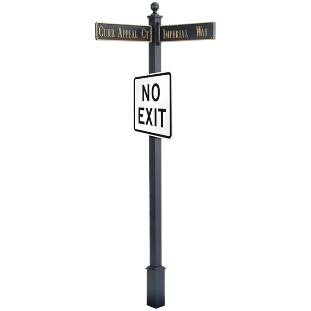 Estate Square Post Street Sign with Cast Blades and 30