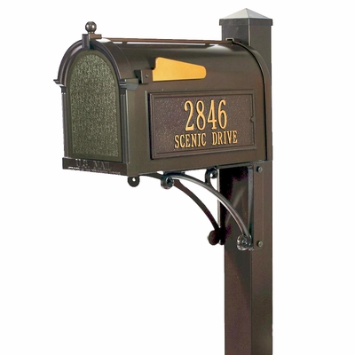 Small whitehall superior bronze mailbox package