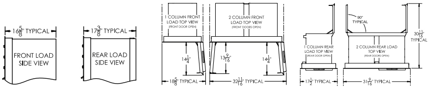 Top and Side Views For All Suite Heights