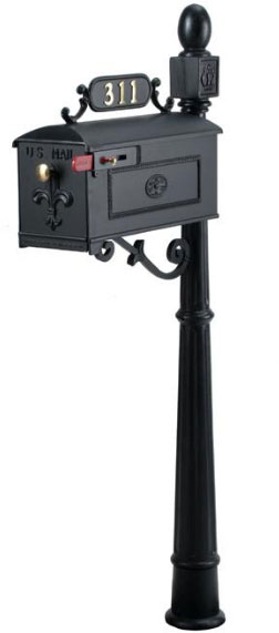 Residential Mailbox System with Fleur de Lis Mailbox