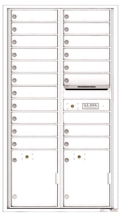 Mailbox With 20 Tenant Compartments and 2 Parcel Lockers