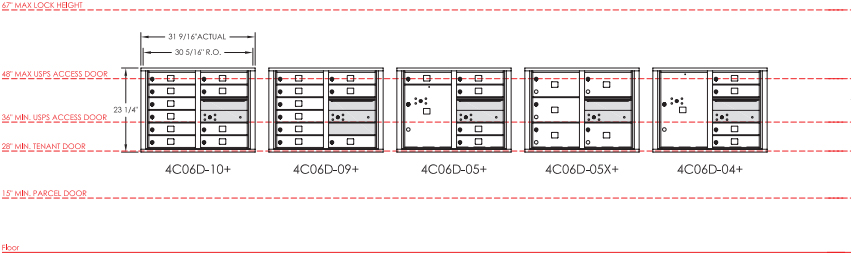 Double Column Commercial Mailbox With 10 Tenant Doors