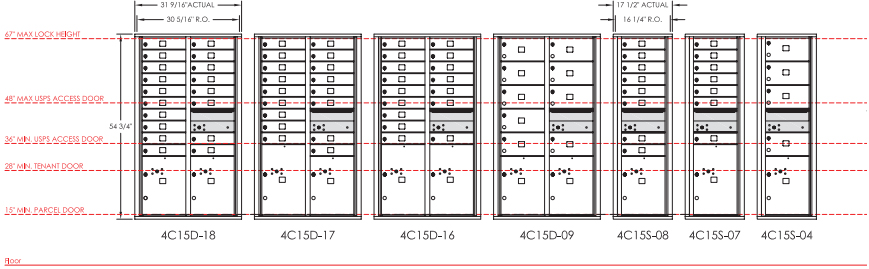 Commercial Mailbox With 18 Tenant Doors And 2 Parcel Lockers